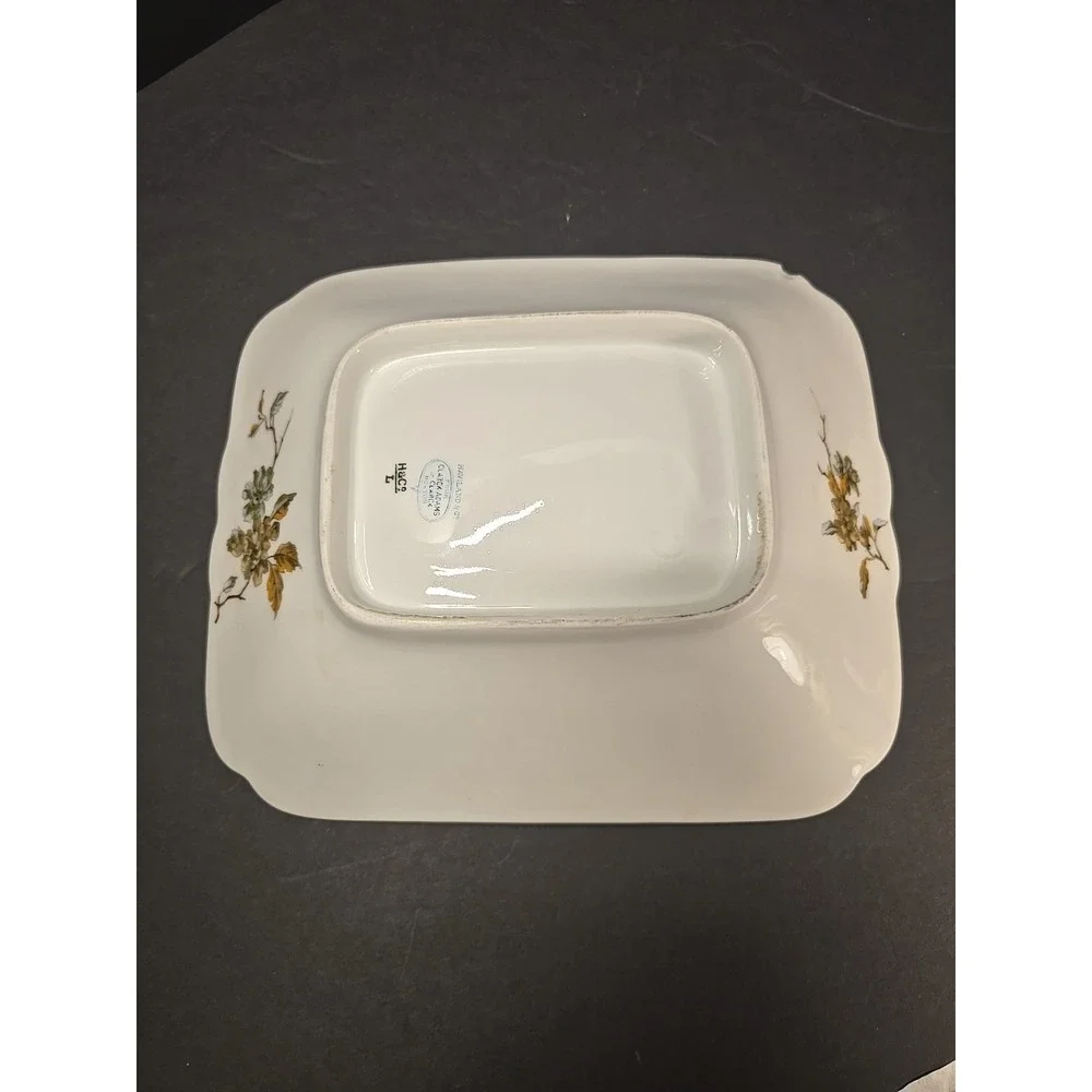 Antique Theodore Haviland Limoges Old Blackberry Rectangular‎ Serving Bowl